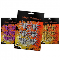 ΚΑΡΤΕΛΑ ΑΡΑΧΝΕΣ HALLOWEEN ΣΕΤ 6 ΤΕΜ. ΔΙΑΦΟΡΑ ΧΡΩΜΑΤΑ 20Χ13CM 3-911