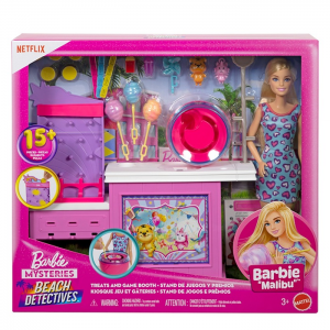 MATTEL BARBIE MYSTERIES BEACH DETECTIVES ΚΟΥΚΛΑ MALIBU ΠΑΙΧΝΙΔΙΑ ΣΤΟ ΛΟΥΝΑ ΠΑΡΚ JFV67