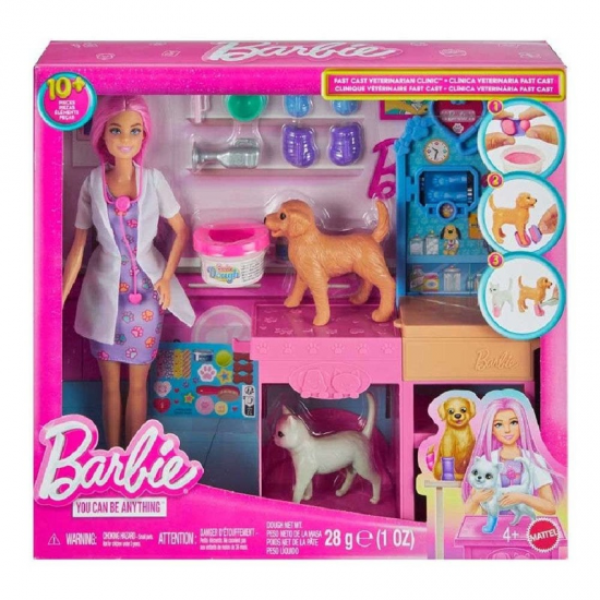 MATTEL BARBIE ΚΤΗΝΙΑΤΡΙΚΗ ΚΛΙΝΙΚΗ ΓΙΑ ΖΩΑΚΙΑ ΚΟΥΚΛΑ ΜΕ ΑΞΕΣΟΥΑΡ JFX93