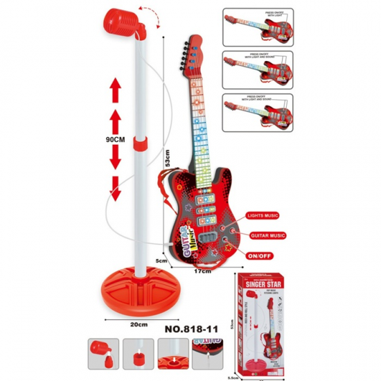 MARTIN TOYS ΜΙΚΡΟΦΩΝΟ ΜΕ ΒΑΣΗ ΚΑΙ ΚΙΘΑΡΑ ΜΠΑΤΑΡΙΑΣ ΜΕ ΦΩΤΑ ΚΑΙ ΜΟΥΣΙΚΗ 818-11 MARTIN TOYS ΜΙΚΡΟΦΩΝΟ ΜΕ ΒΑΣΗ ΚΑΙ ΚΙΘΑΡΑ ΜΠΑΤΑΡΙΑΣ ΜΕ ΦΩΤΑ ΚΑΙ ΜΟΥΣΙΚΗ 818-11