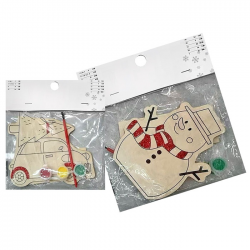 ΧΡΙΣΤΟΥΓΕΝΝΙΑΤΙΚΟ ΔΙΑΚΟΣΜΗΤΙΚΟ ΞΥΛΙΝΟ ΜΕ ΧΡΩΜΑΤΑ ΚΑΙ ΠΙΝΕΛΟ ΔΙΑΦΟΡΑ ΣΧΕΔΙΑ 15Χ12ΕΚ. 93-3970