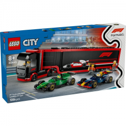 LEGO CITY F1 TRUCK WITH RB20 AND AMR24 F1 CARS 60445
