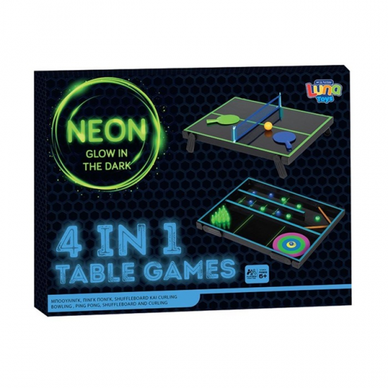 LUNA ΕΠΙΤΡΑΠΕΖΙΑ ΠΑΙΧΝΙΔΙΑ NEON 4 ΣΕ 1 60Χ45Χ4,2ΕΚ. 623322