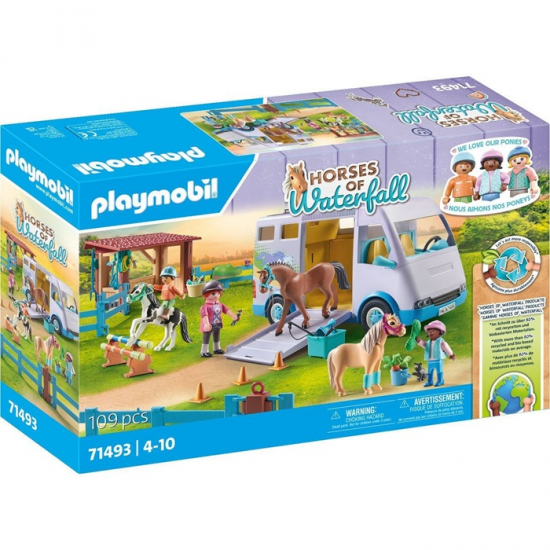 PLAYMOBIL HORSES OF WATERFALL - ΜΑΘΗΜΑΤΑ ΙΠΠΑΣΙΑΣ ΟΧΗΜΑ ΜΕΤΑΦΟΡΑΣ ΑΛΟΓΩΝ 71493