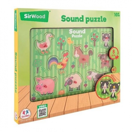 SIRWOOD ΞΥΛΙΝΟ PUZZLE 8 ΤΕΜ. ΜΕ ΗΧΟΥΣ ΖΩΩΝ 399360
