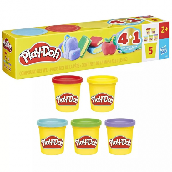 HASBRO PLAY-DOH ΠΛΑΣΤΕΛΙΝΗ ΣΕΤ 5 BAZAKIA ( ΔΙΑΦΟΡΑ ΧΡΩΜΑΤΑ ) G1860