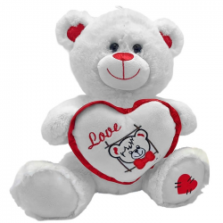 ΛΟΥΤΡΙΝΟ ΑΡΚΟΥΔΑΚΙ ΜΕ ΚΑΡΔΙΑ ΠΕΡΙΓΡΑΜΜΑ 30CM 79-527