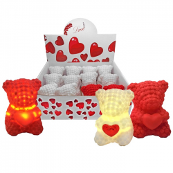 ΑΡΚΟΥΔΟΣ ROSES ΜΕ ΦΩΣ ΔΙΑΦΟΡΑ ΧΡΩΜΑΤΑ 6,5Χ5,5CM 12-2026