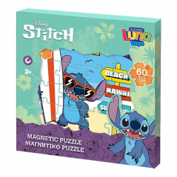 LUNA ΜΑΓΝΗΤΙΚΟ PUZZLE 60 ΤΕΜ. DISNEY STITCH SUMMER VIBES 18Χ1,3Χ18ΕΚ. 565153