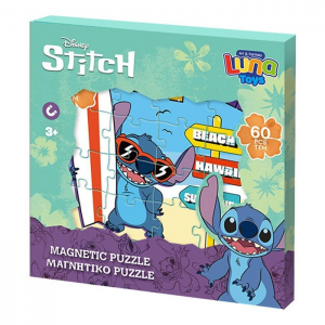LUNA ΜΑΓΝΗΤΙΚΟ PUZZLE 60 ΤΕΜ. DISNEY STITCH SUMMER VIBES 18Χ1,3Χ18ΕΚ. 565153