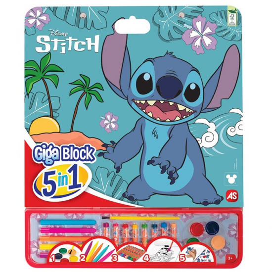 AS COMPANY GIGA BLOCKS ΣΕΤ ΖΩΓΡΑΦΙΚΗΣ 5 ΣΕ 1 DISNEY STITCH 1023-62756