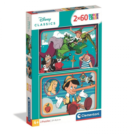 CLEMENTONI PUZZLE 2X60 ΤΕΜ SUPER COLOR JURASSIC WORLD 88279 / 27179