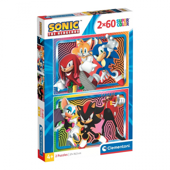 CLEMENTONI PUZZLE 2X60 ΤΕΜ SUPER COLOR SONIC 88279 / 24821