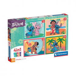 CLEMENTONI 4 IN 1 PUZZLE 12-16-20-24 ΤΕΜ SUPER COLOR DISNEY STITCH 87427 / 21745