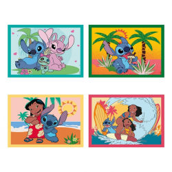 CLEMENTONI 4 IN 1 PUZZLE 12-16-20-24 ΤΕΜ SUPER COLOR DISNEY STITCH 87427 / 21745