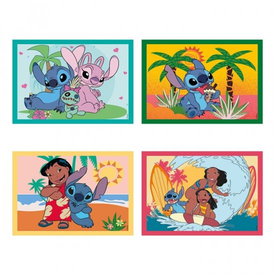 CLEMENTONI 4 IN 1 PUZZLE 12-16-20-24 ΤΕΜ SUPER COLOR DISNEY STITCH 87427 / 21745