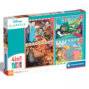 CLEMENTONI 4 IN 1 PUZZLE 12-16-20-24 ΤΕΜ SUPER COLOR DISNEY CLASSIC 87427 / 21523
