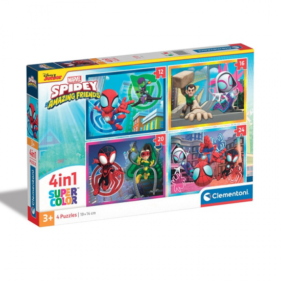 CLEMENTONI 4IN1 PUZZLE 12-16-20-24 ΤΕΜ SUPER COLOR MARVEL SPIDEY AND HIS AMAZING FRIENDS 87427/21528