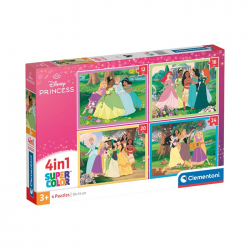 CLEMENTONI 4 IN 1 PUZZLE 12-16-20-24 ΤΕΜ SUPER COLOR DISNEY PRINCESS 87427 / 21746