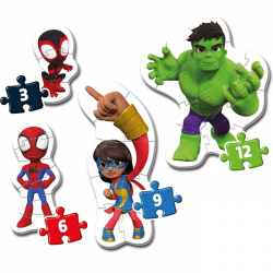 CLEMENTONI MY FIRST PUZZLES 3-6-9-12 ΤΕΜ SUPER COLOR SPIDEY AND HIS AMAZING FRIENDS 87449 / 20836
