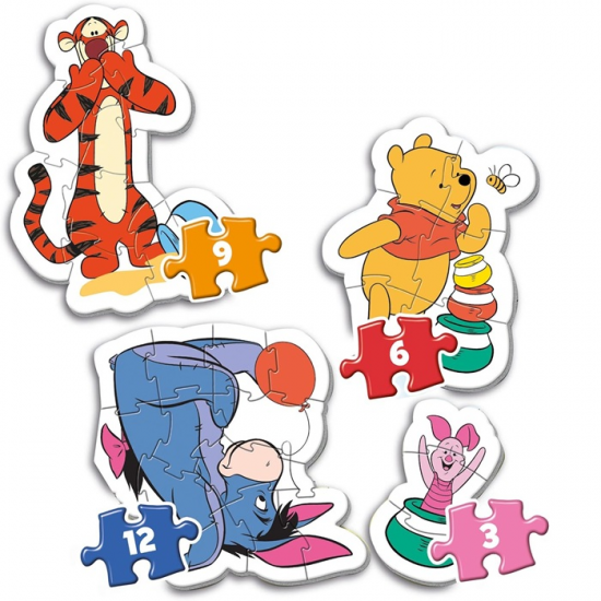 CLEMENTONI MY FIRST PUZZLES 3-6-9-12 ΤΕΜ SUPER COLOR DISNEY WINNIE THE POOH 87449 / 20820