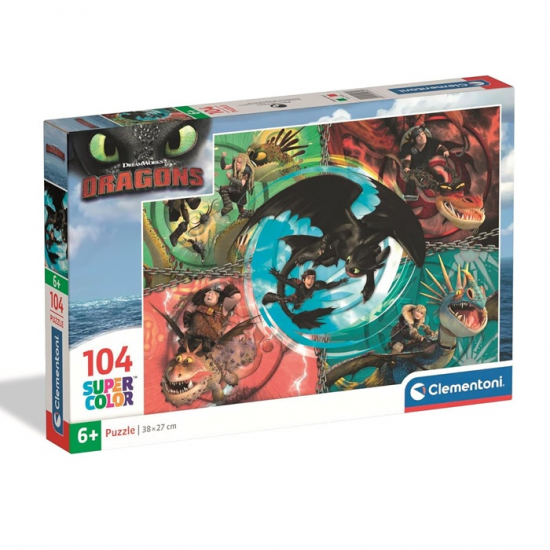 CLEMENTONI PUZZLE 104 ΤΕΜ SUPER COLOR DRAGONS TRAINER 88275 / 25035
