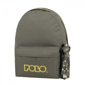 POLO ΤΣΑΝΤΑ ORIGINAL SCARF ΓΚΡΙ ΜΕ ΚΙΤΡΙΝΑ ΓΡΑΜΜΑΤΑ 901135-2276