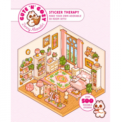 CUTE 'N' COZY STICKER THERAPY MAKE YOUR OWN ADORABLE 3D ROOM SETS 500 ΑΥΤΟΚΟΛΛΗΤΑ