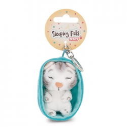 NICI MYMOCHI ΛΟΥΤΡΙΝΟ ΜΠΡΕΛΟΚ SLEEPING PETS 8 εκ. - SNOW LEOPARD NIC63160 / 63161