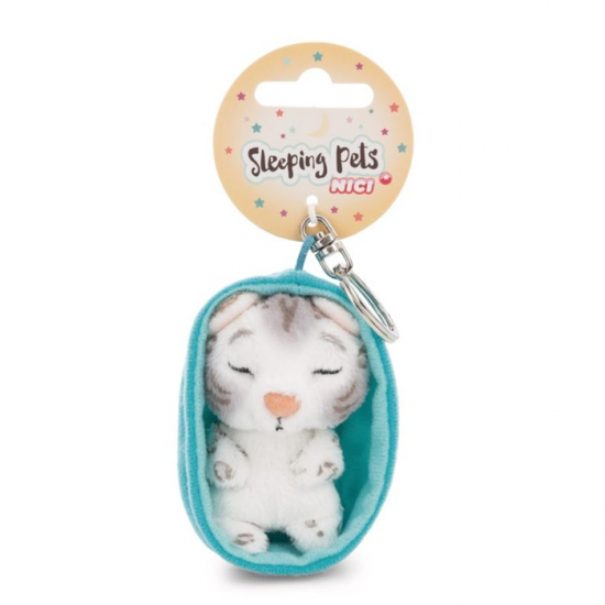 NICI MYMOCHI ΛΟΥΤΡΙΝΟ ΜΠΡΕΛΟΚ SLEEPING PETS 8 εκ. - SNOW LEOPARD NIC63160 / 63161
