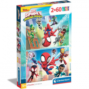 CLEMENTONI PUZZLE 2Χ60 ΤΕΜ SUPER COLOR SPIDEY AND HIS FRIENDS 87487 / 21625