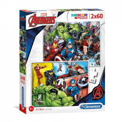 CLEMENTONI PUZZLE 2Χ60 ΤΕΜ SUPER COLOR THE AVENGERS 87487 / 21605