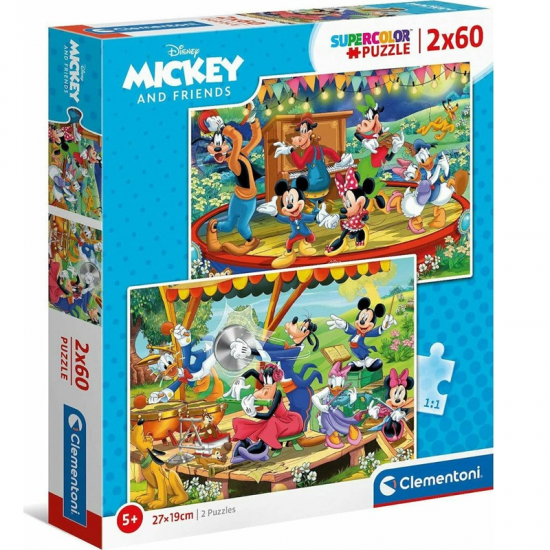 CLEMENTONI PUZZLE 2Χ60 ΤΕΜ SUPER COLOR MICKEY MOUSE 87487 / 21620