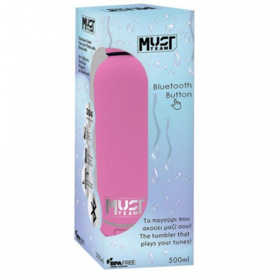 MUST ΠΑΓΟΥΡΙ 500ML ΑΝΟΞΕΙΔΩΤΟΣ ΘΕΡΜΟΣ ΜΕ BLUETOOTH ΡΟΖ 587607