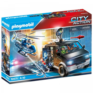 PLAYMOBIL CITY ACTION - ΑΣΤΥΝΟΜΙΚΟ ΕΛΙΚΟΠΤΕΡΟ ΚΑΙ ΛΗΣΤΕΣ ΜΕ ΒΑΝ 70575