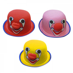 ΑΠΟΚΡΙΑΤΙΚΟ ΚΑΠΕΛΟ ΗΜΙΨΗΛΟ ΣΤΡΟΓΓΥΛΟ ΜΕ ΣΧΕΔΙΑ ΚΛΟΟΥΝ 23x28x10cm 3-1907