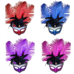 ΑΠΟΚΡΙΑΤΙΚΗ ΜΑΣΚΑ ΒΕΝΕΤΣΙΑΝΙΚΗ ΜΕ ΦΤΕΡΑ 20CM ΔΙΑΦΟΡΑ ΧΡΩΑΜΑΤΑ 3-2240