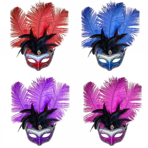 ΑΠΟΚΡΙΑΤΙΚΗ ΜΑΣΚΑ ΒΕΝΕΤΣΙΑΝΙΚΗ ΜΕ ΦΤΕΡΑ 20CM ΔΙΑΦΟΡΑ ΧΡΩΑΜΑΤΑ 3-2240