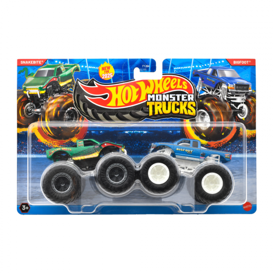 MATTEL HOT WHEELS ΟΧΗΜΑΤΑ MONSTER TRUCKS ΣΕΤ ΤΩΝ 2 SNAKEBITE VS BIG FOOT FYJ64 / JCC74