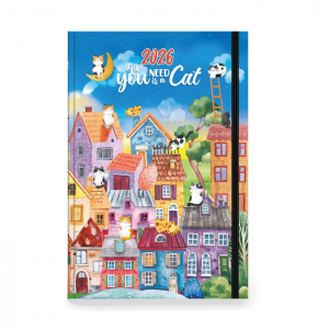 ΤΡΙΠΕΡΙΝΑΣ ΗΜΕΡΟΛΟΓΙΟ ΗΜΕΡΗΣΙΟ ΜΕ ΛΑΣΤΙΧΟ 2026 ΣΠΙΤΙΑ ΜΕ ΓΑΤΑΚΙΑ 12Χ17 355567