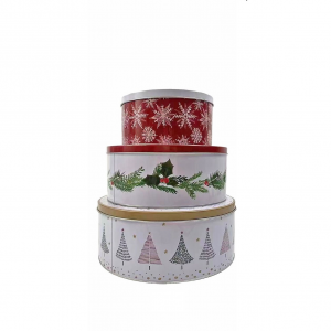 ΧΡΙΣΤΟΥΓΕΝΝΙΑΤΙΚΑ ΚΟΥΤΙΑ ΜΕΤΑΛΛΙΚΑ ΣΕΤ=3ΤΕΜ ΣΤΡΟΓΓΥΛΑ Φ25Χ10ΕΚ / Φ22Χ9ΕΚ / Φ17Χ8ΕΚ. 93-3037