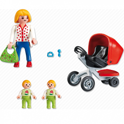 PLAYMOBIL ΜΑΜΑ ΜΕ ΔΙΔΥΜΑ ΚΑΙ ΚΑΡΟΤΣΑΚΙ 5573