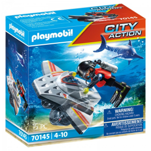 PLAYMOBIL CITY ACTION - ΕΠΙΧΕΙΡΗΣΗ ΔΙΑΣΩΣΗΣ ΜΕ ΚΑΤΑΔΥΤΙΚΟ SCOOTER 70145