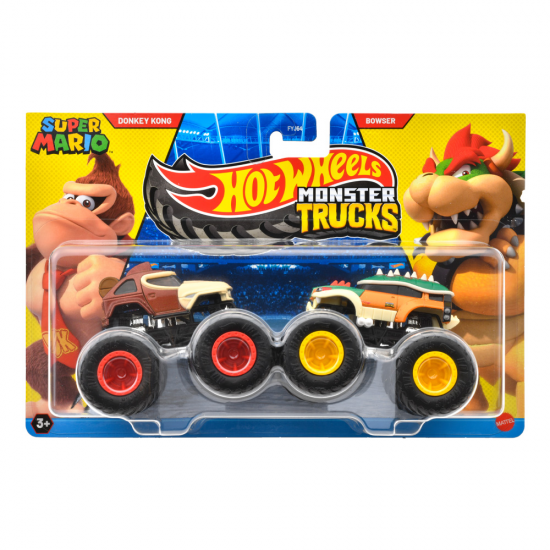 MATTEL HOT WHEELS MONSTER TRUCKS ΣΕΤ ΤΩΝ 2 SUPER MARIO DONKEY KONG VS BOWSER FYJ64 / JCC73