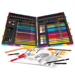 HAPPIHOBBI ΚΑΣΕΤΙΝΑ ΖΩΓΡΑΦΙΚΗΣ ΞΥΛΙΝΗ DELUXE ΟΥΡΑΝΙΟ ΤΟΞΟ ΜΕ 100 ΑΞΕΣΟΥΑΡ 1038-82057